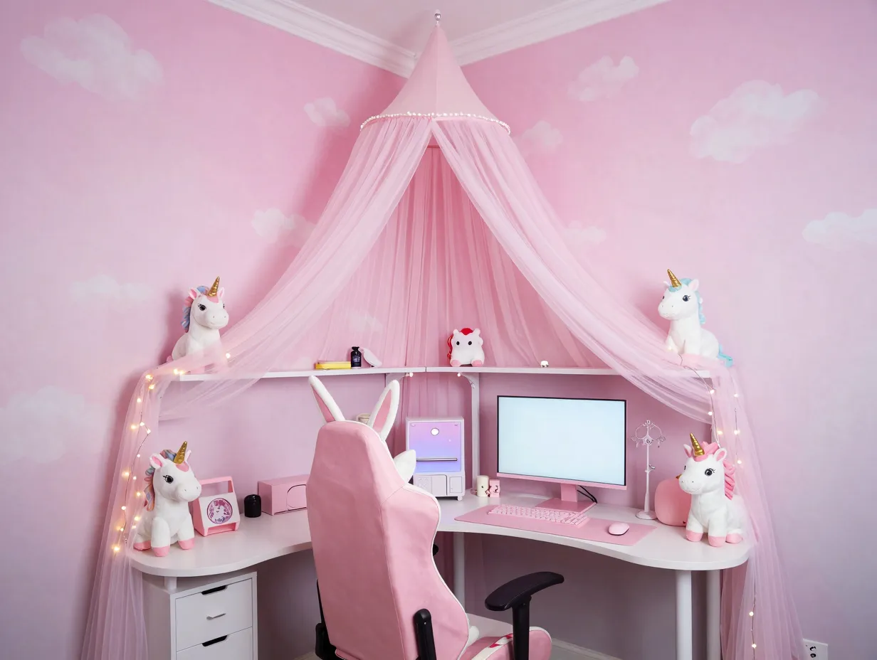 Pink princess bunny unicorn theme