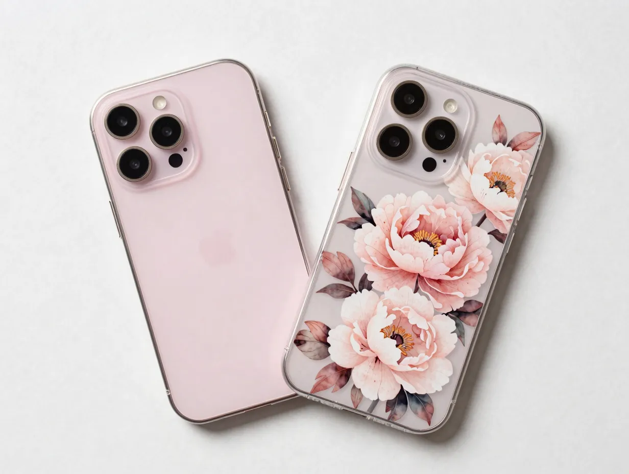 Casely clear artistic print pink botanical