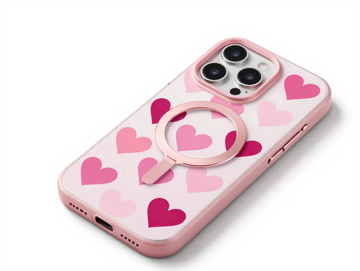 Casetify impact case pink hearts clear