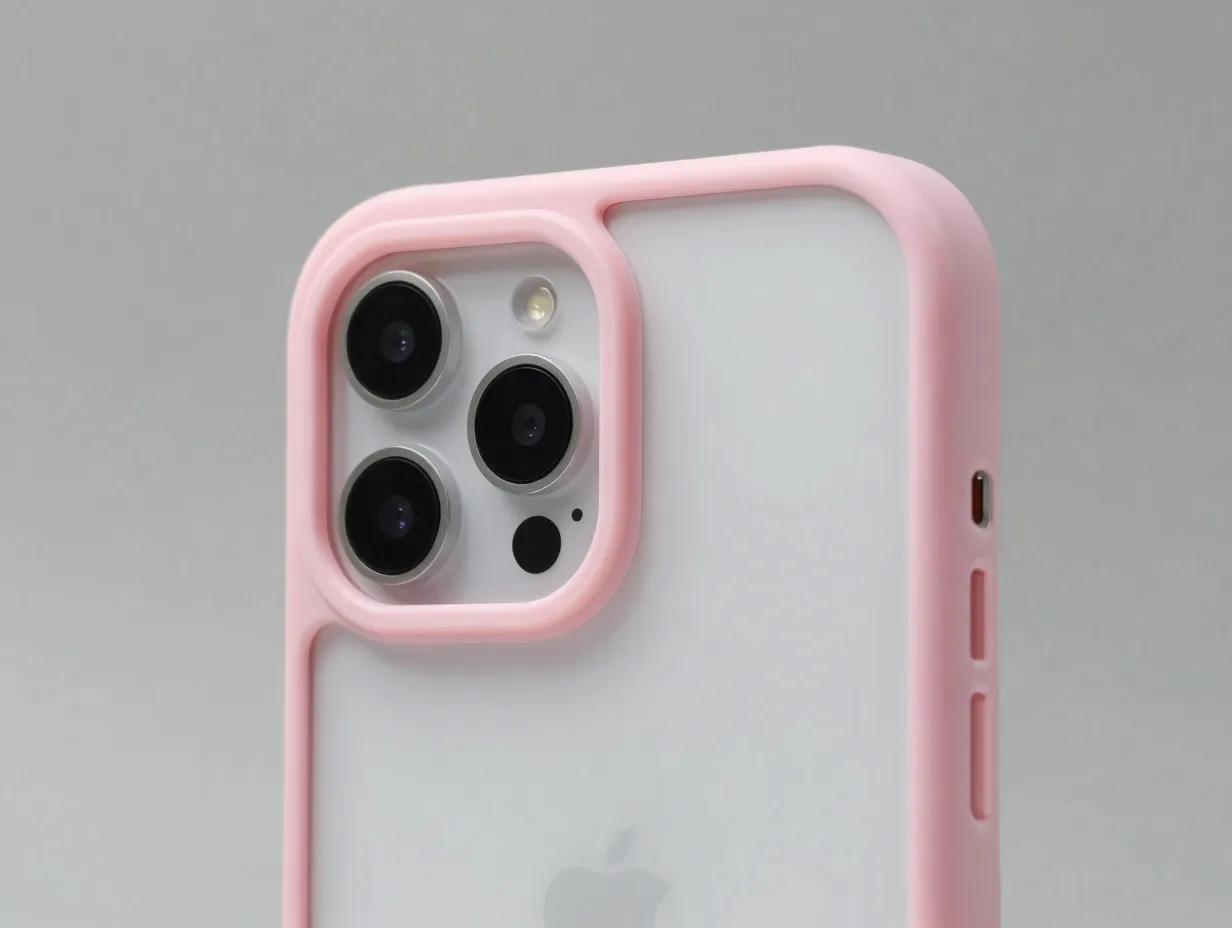 Fabspark curly wave frame clear pink tpu