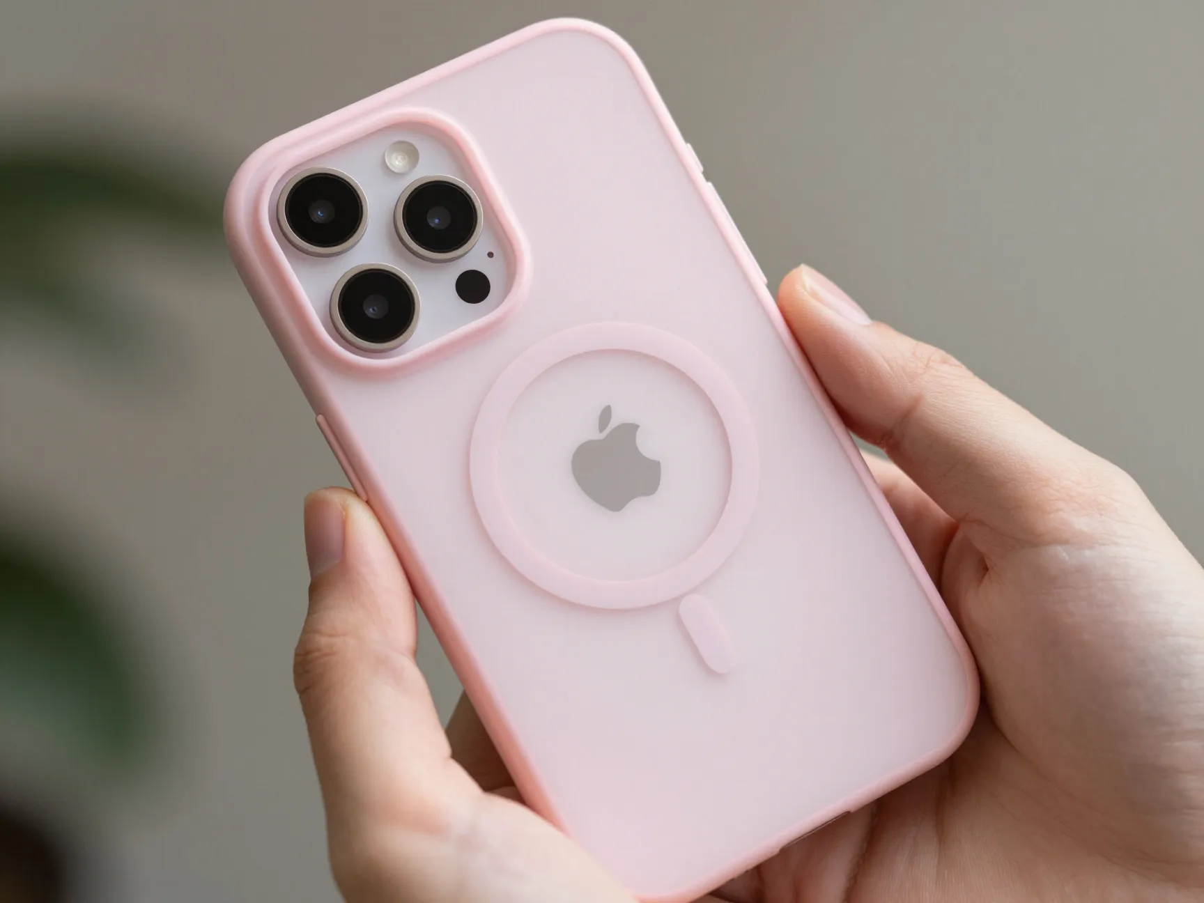 Otterbox symmetry series plus translucent pink with magsafe