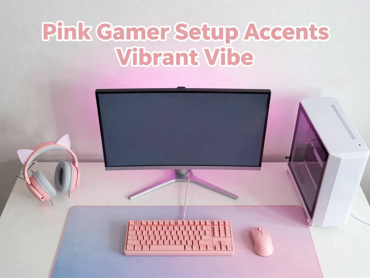 Pink gamer setup accents vibrant vibe