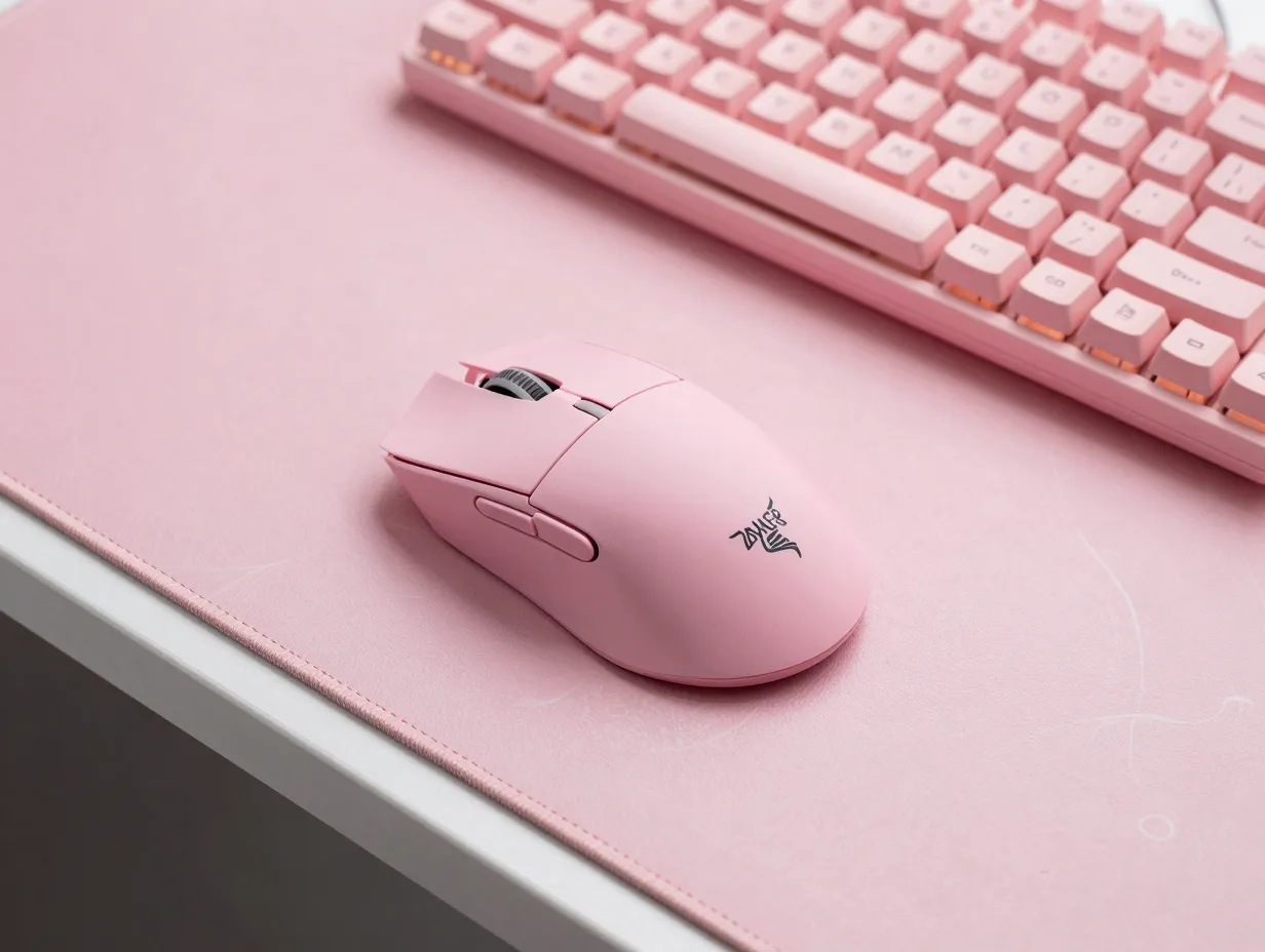 Pink gaming mouse