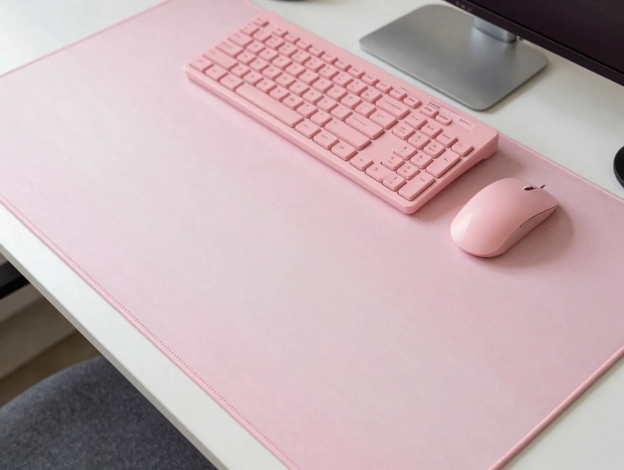 Pink desk mat or mouse pad