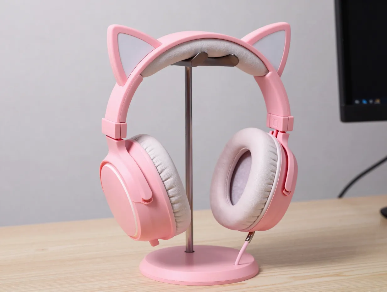 Pink or kitty ear gaming headset