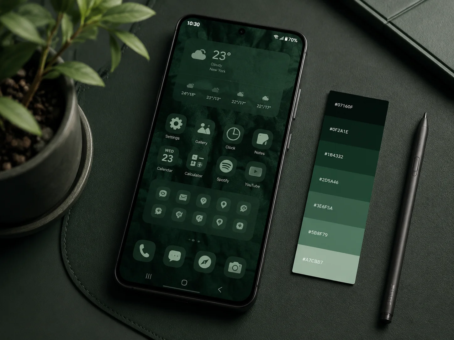 The color coordinated theme