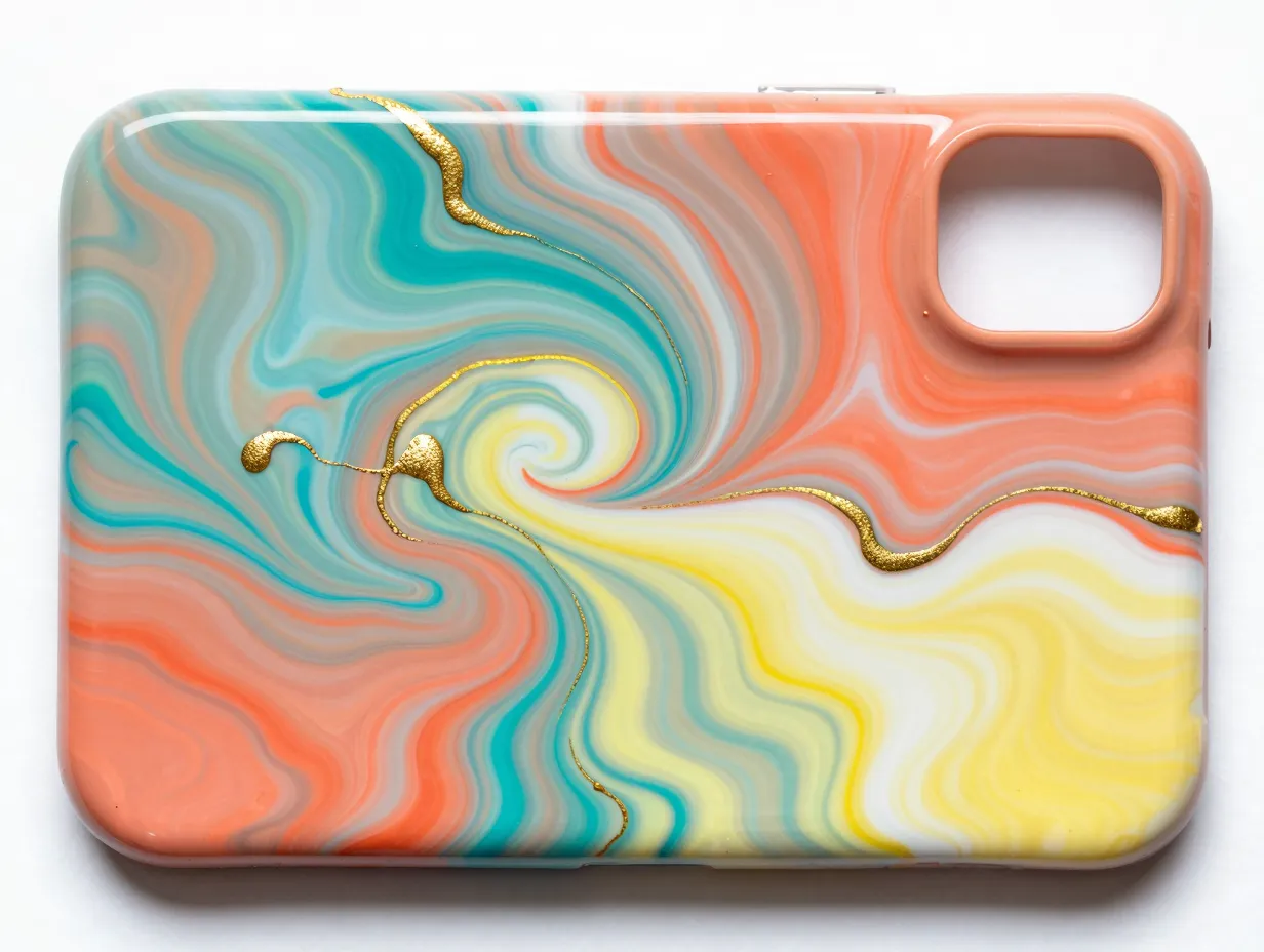 Abstract acrylic pour and marble effects