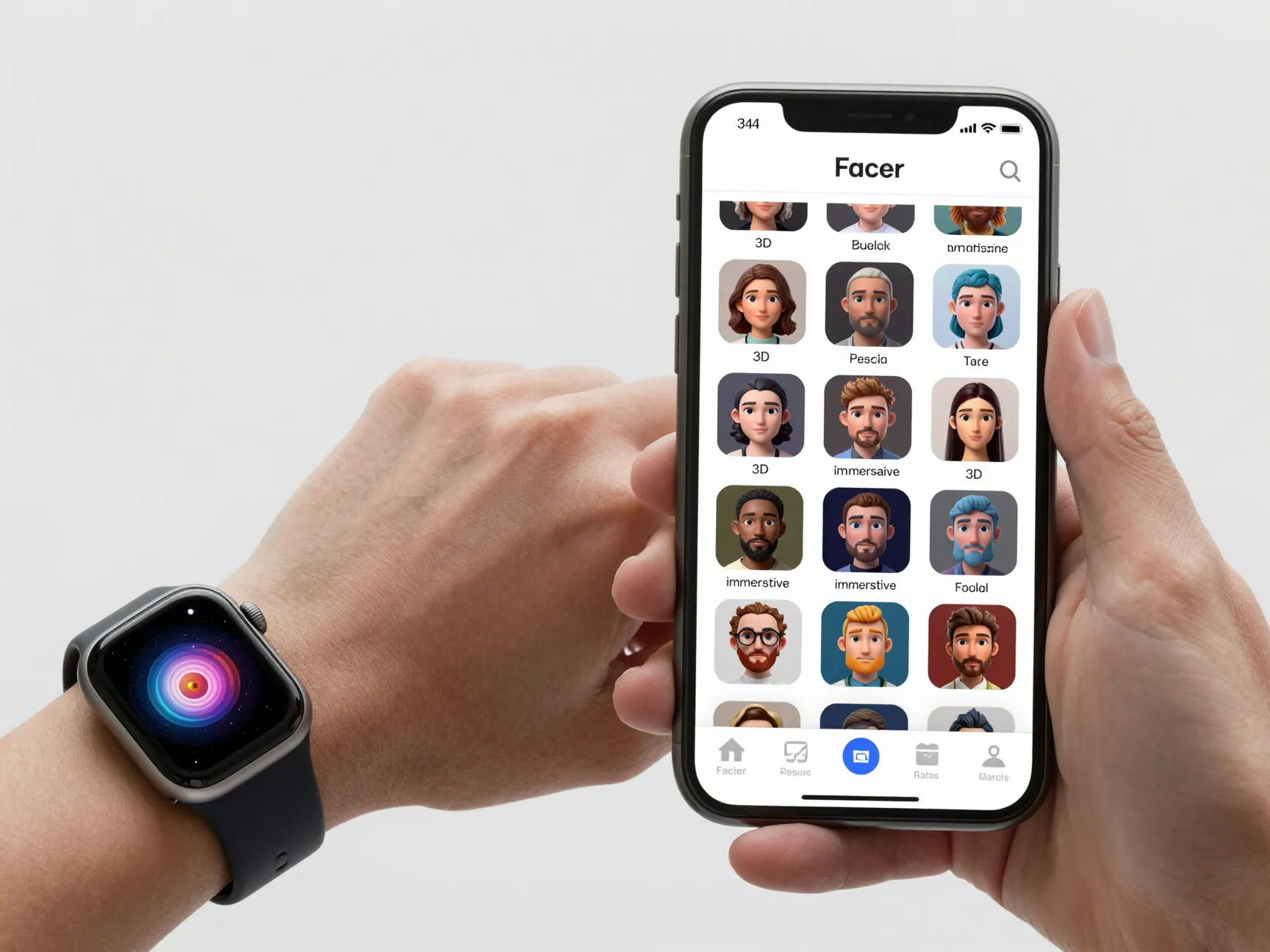 Facer and watchmaker multi platform 3d face hubs