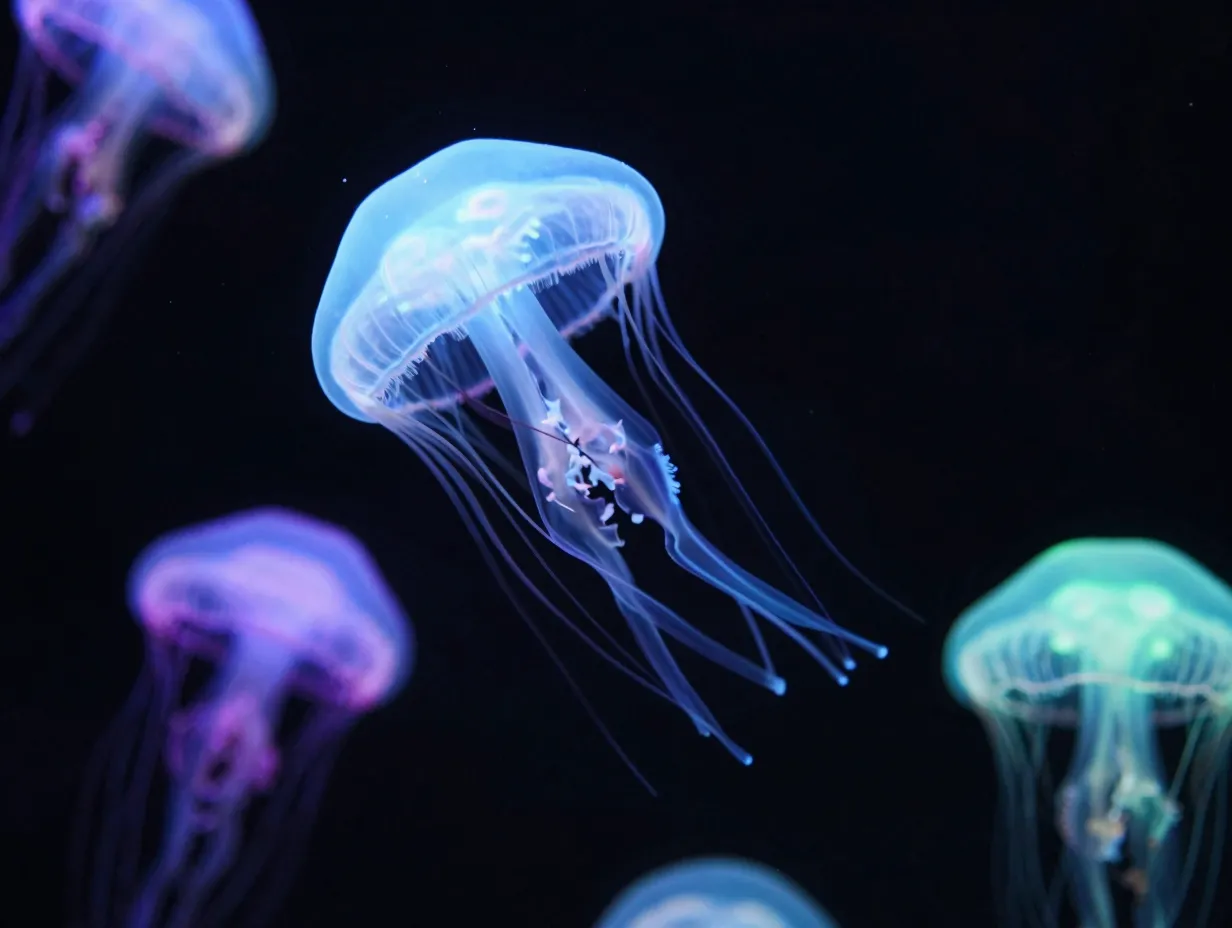 Bioluminescent and cosmic jellyfish