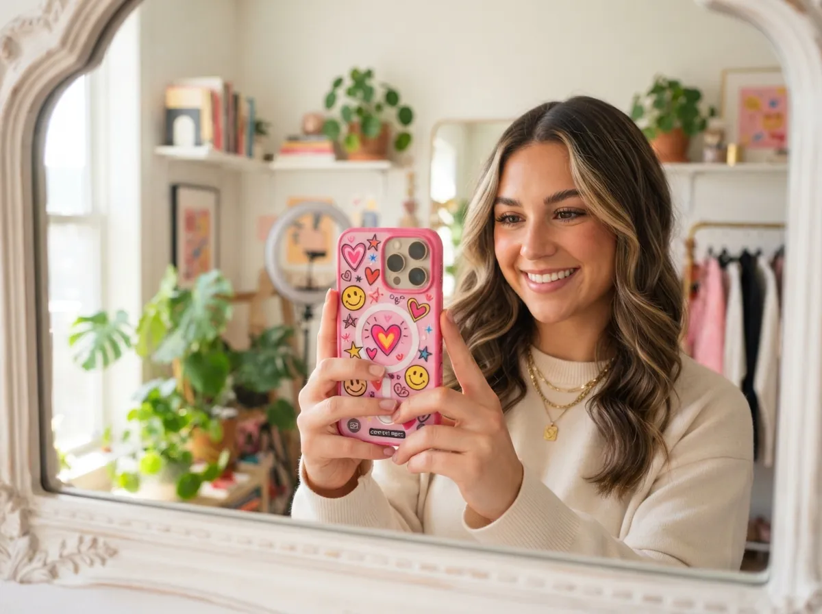 Heart and happy face graphic case