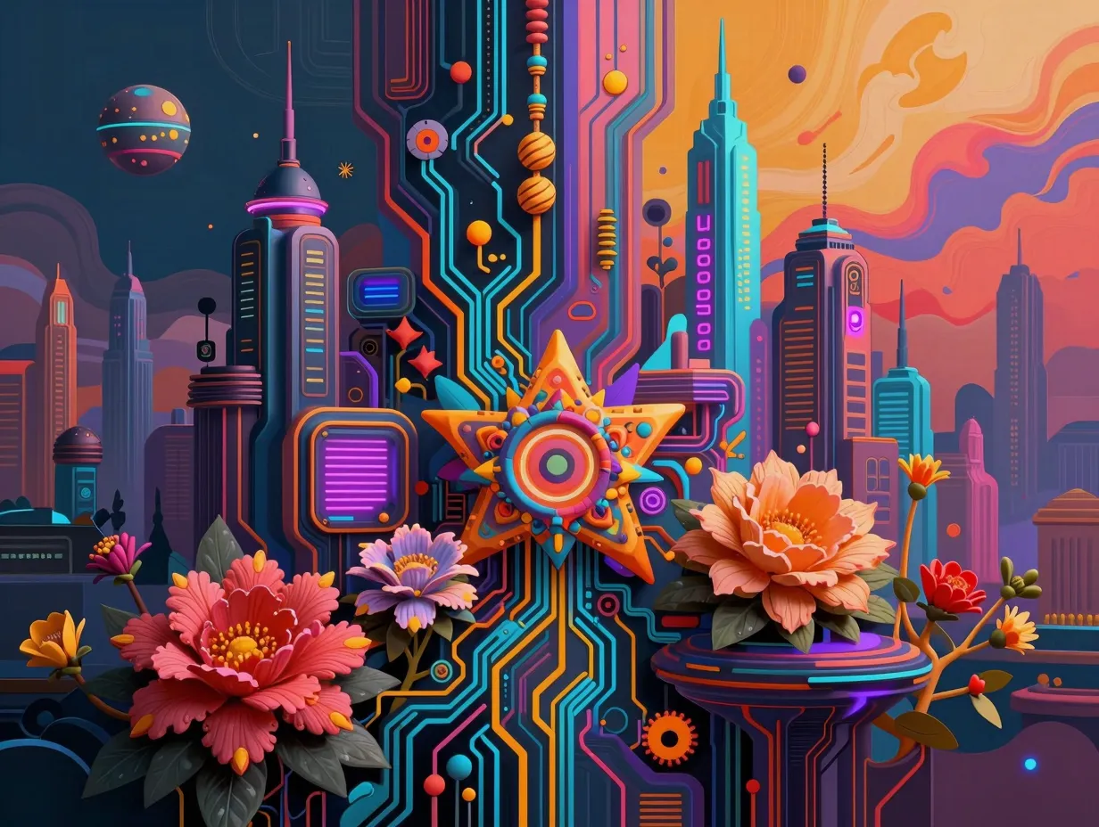 Ai generated cyberpunk and abstract art