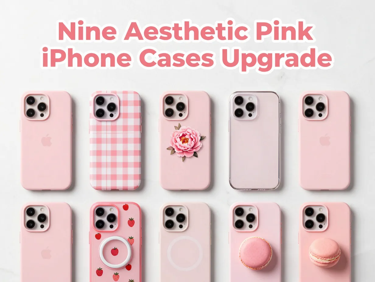Nine aesthetic pink iphone cases upgrade