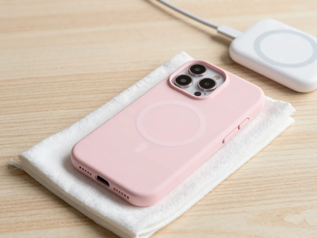 1 apple iphone 16 silicone case with magsafe in peony