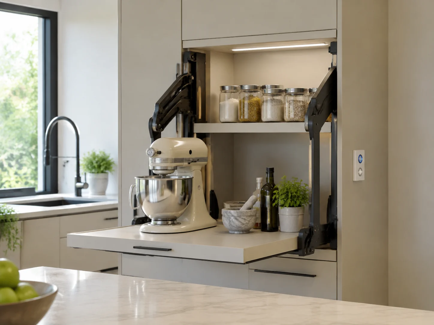 Motorized cabinet lift systems