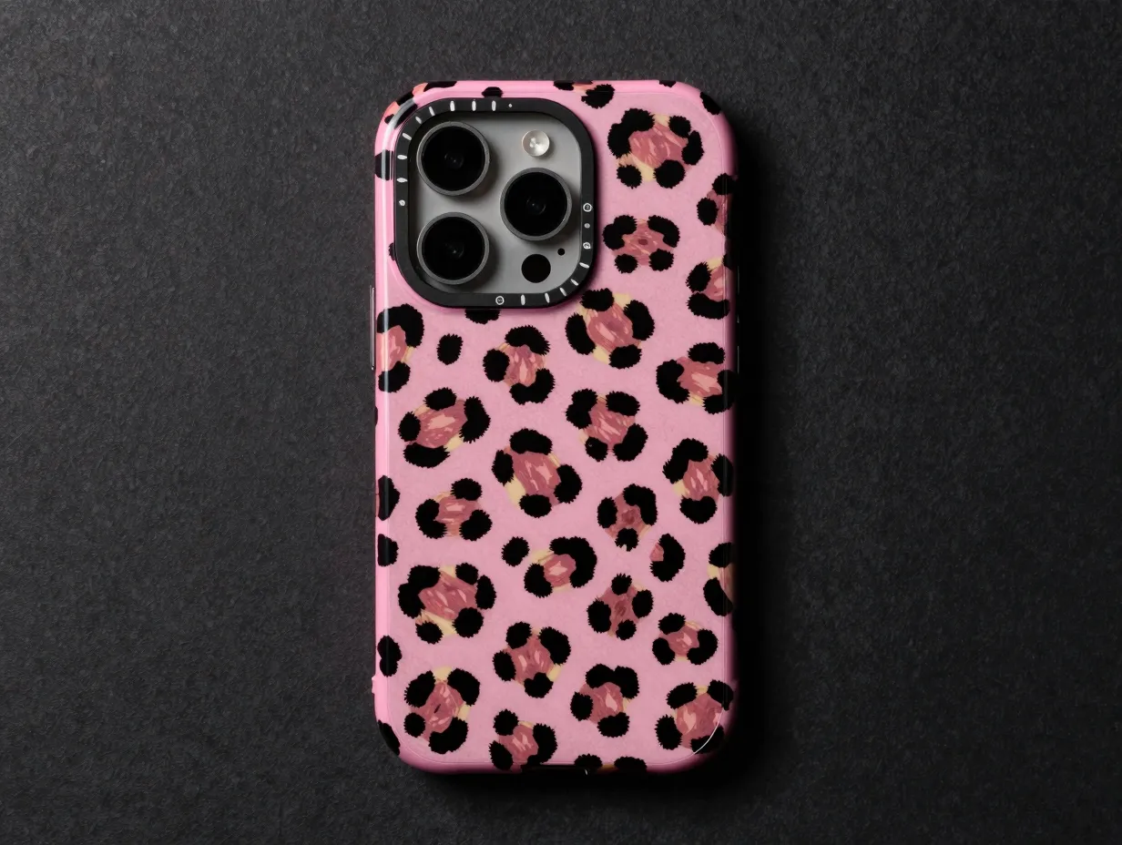 5 casetify leopard print pink case