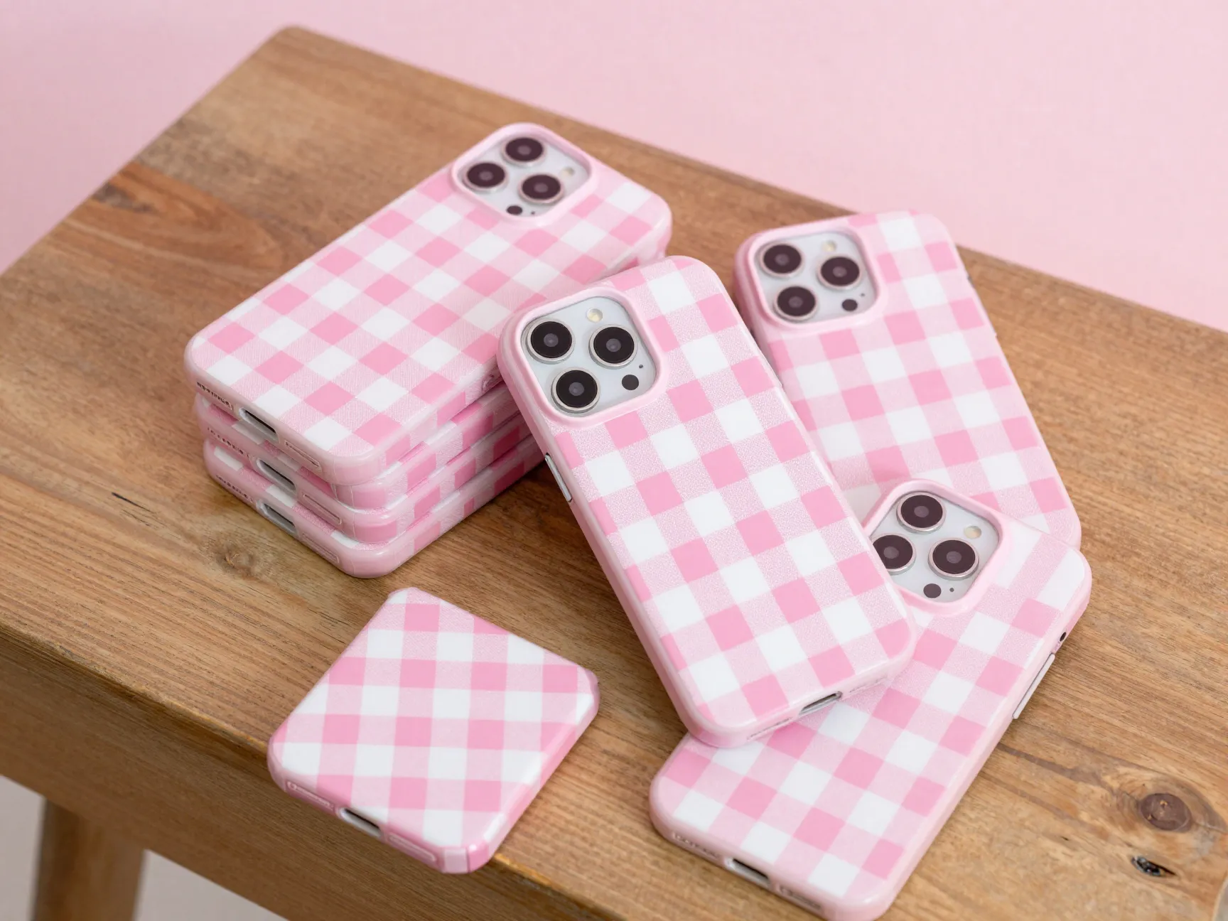 5 zudiiso pink plaid checkered case for iphone 16