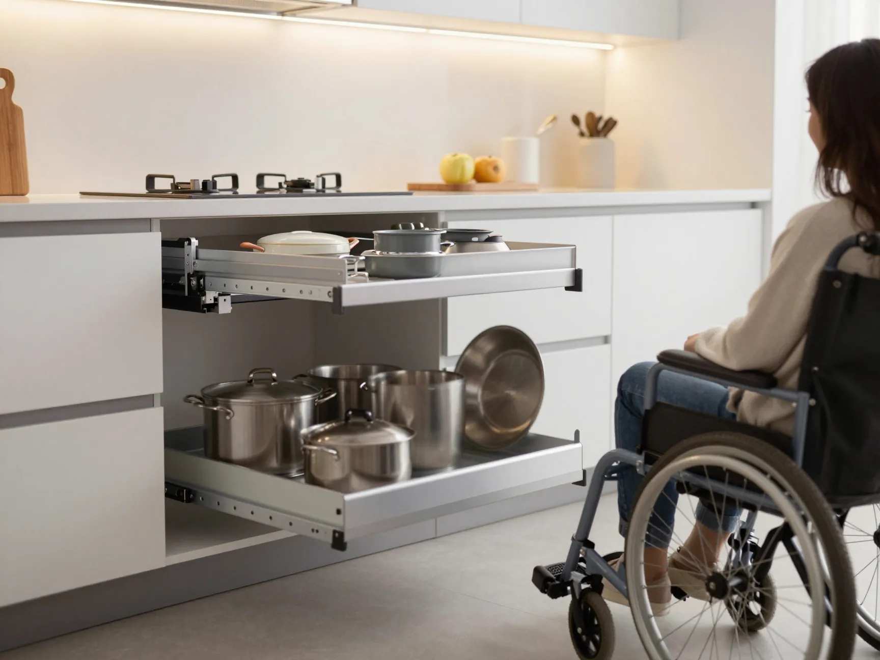 Actuator based adjustable storage modules