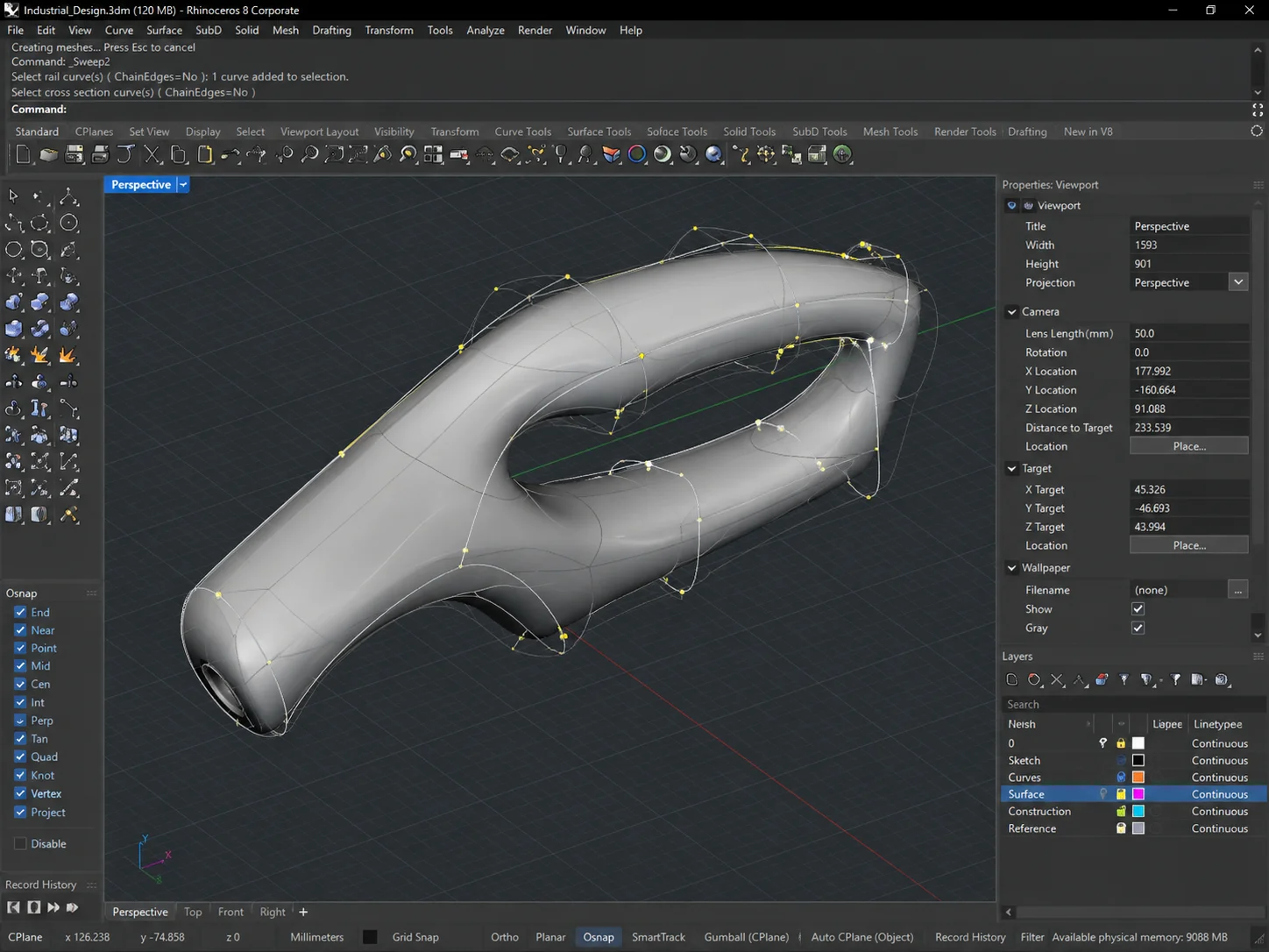 Rhinoceros 3d and nurbs techniques for precise form exploration