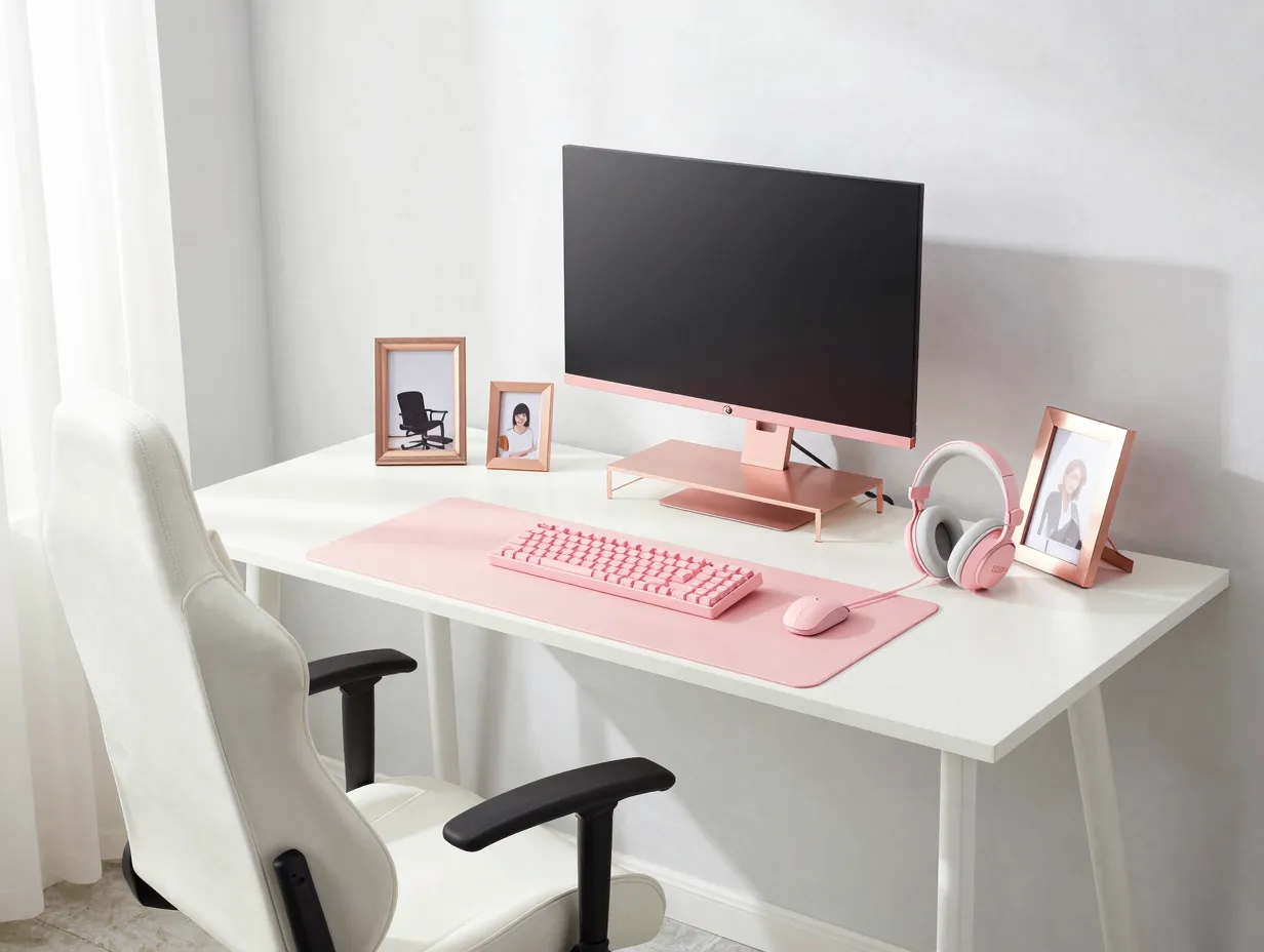 Classic pink paradise with white and rose gold
