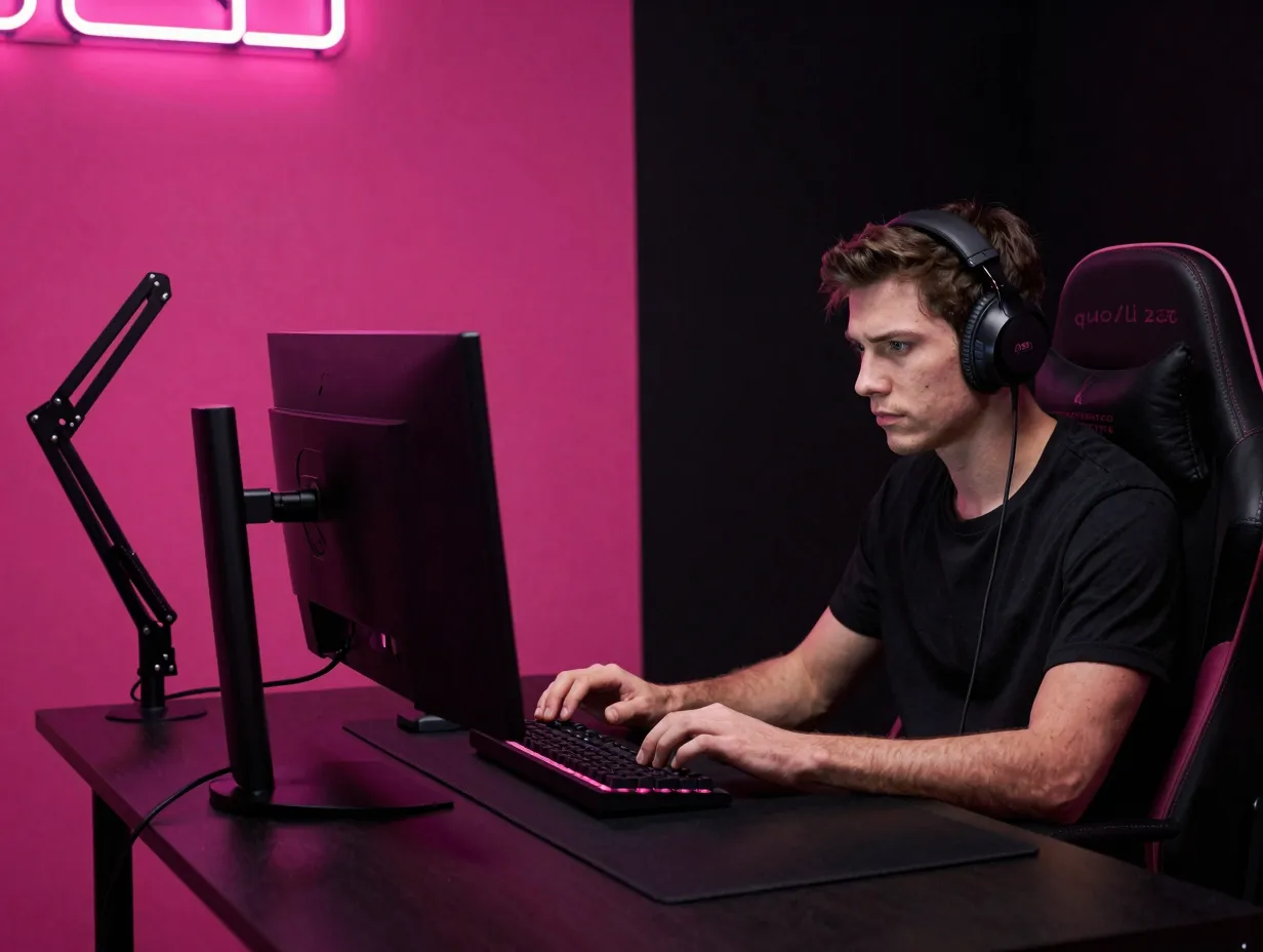 Pink and black high contrast setup