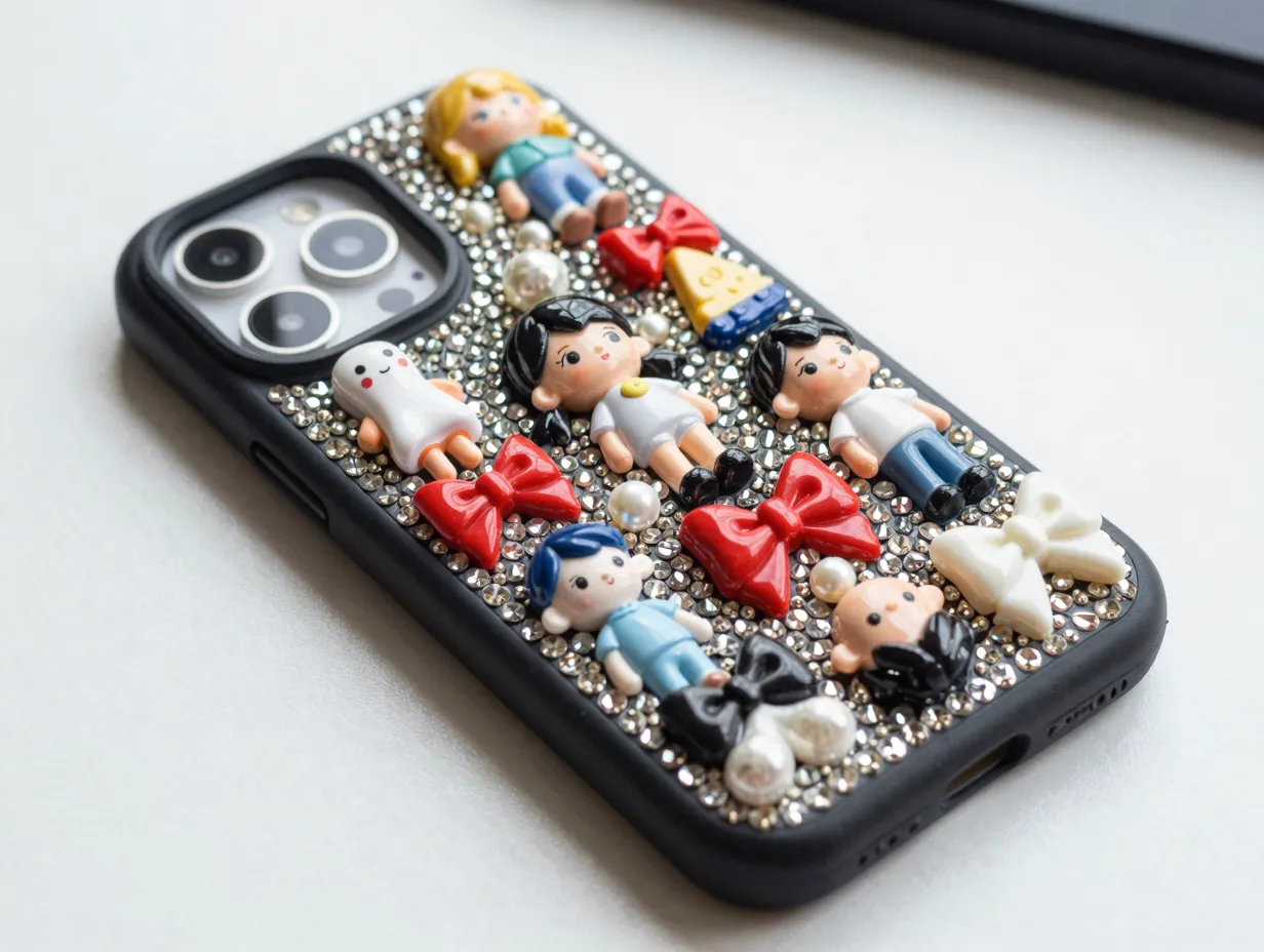 3d junk case with mixed embellishments