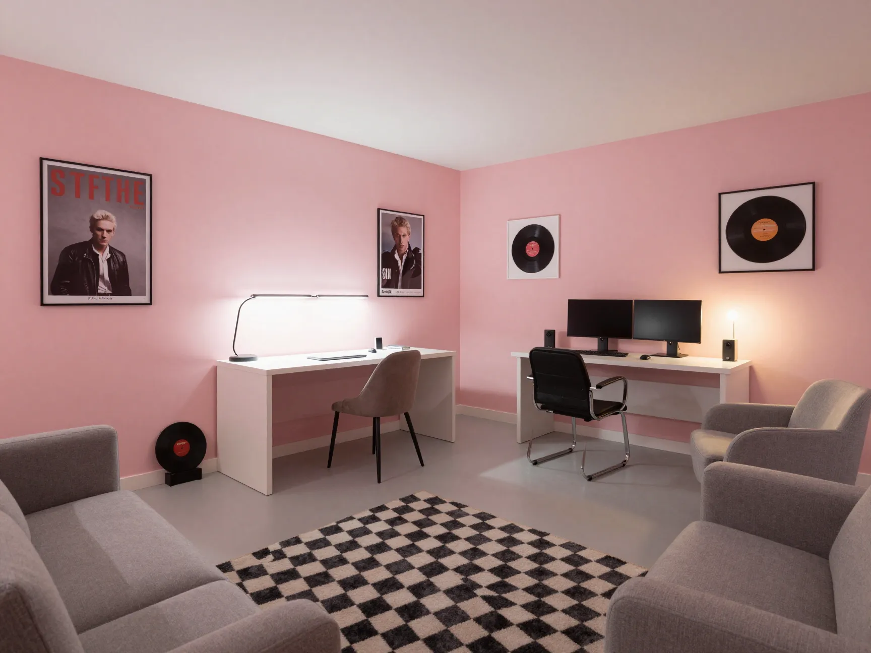 Full pink room and luxe pink lounge