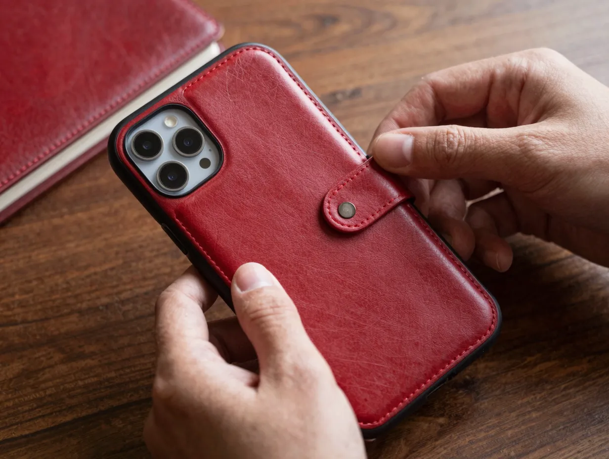 Vaultskin victoria red leather case