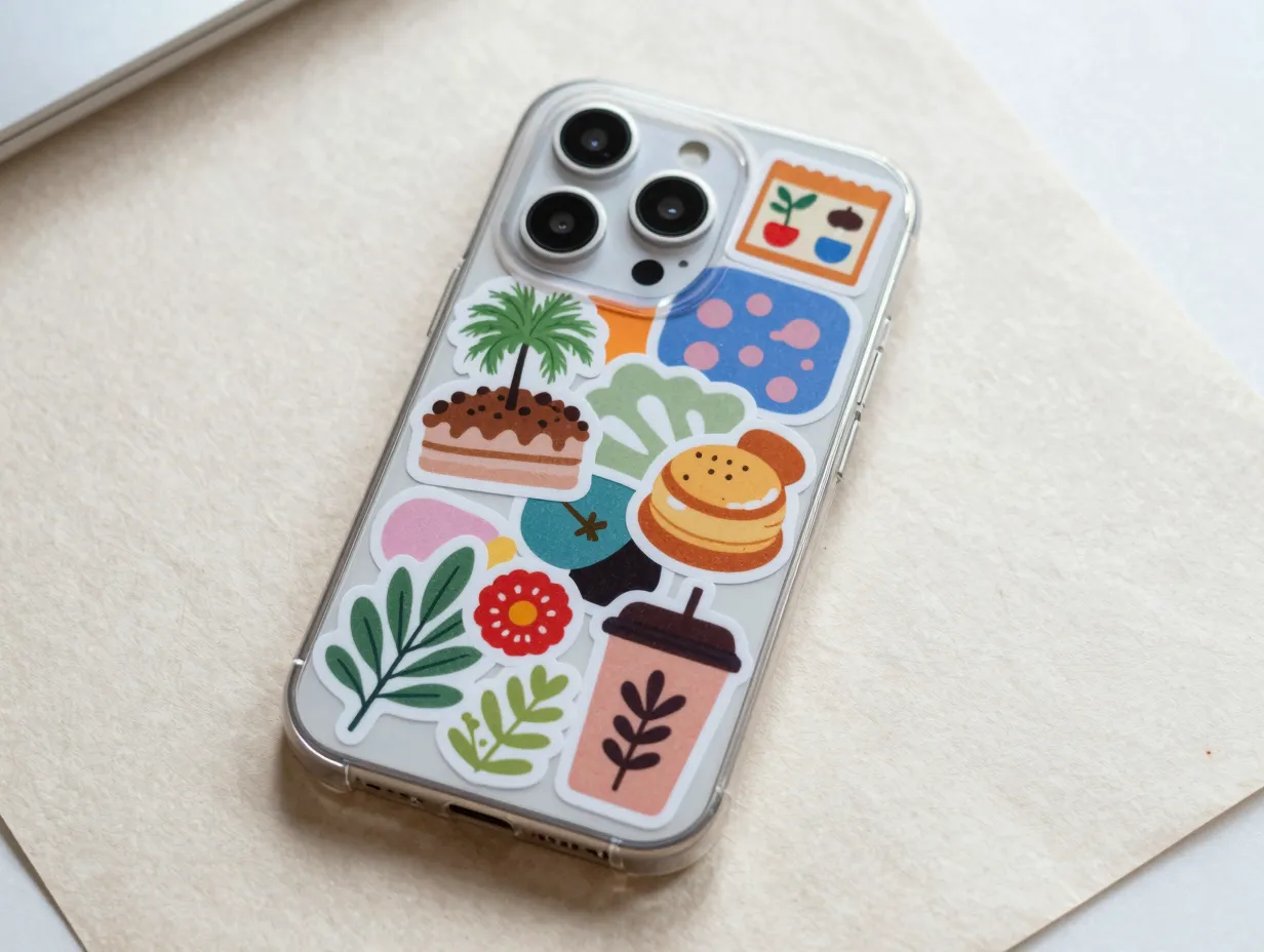 Clear case sticker collage