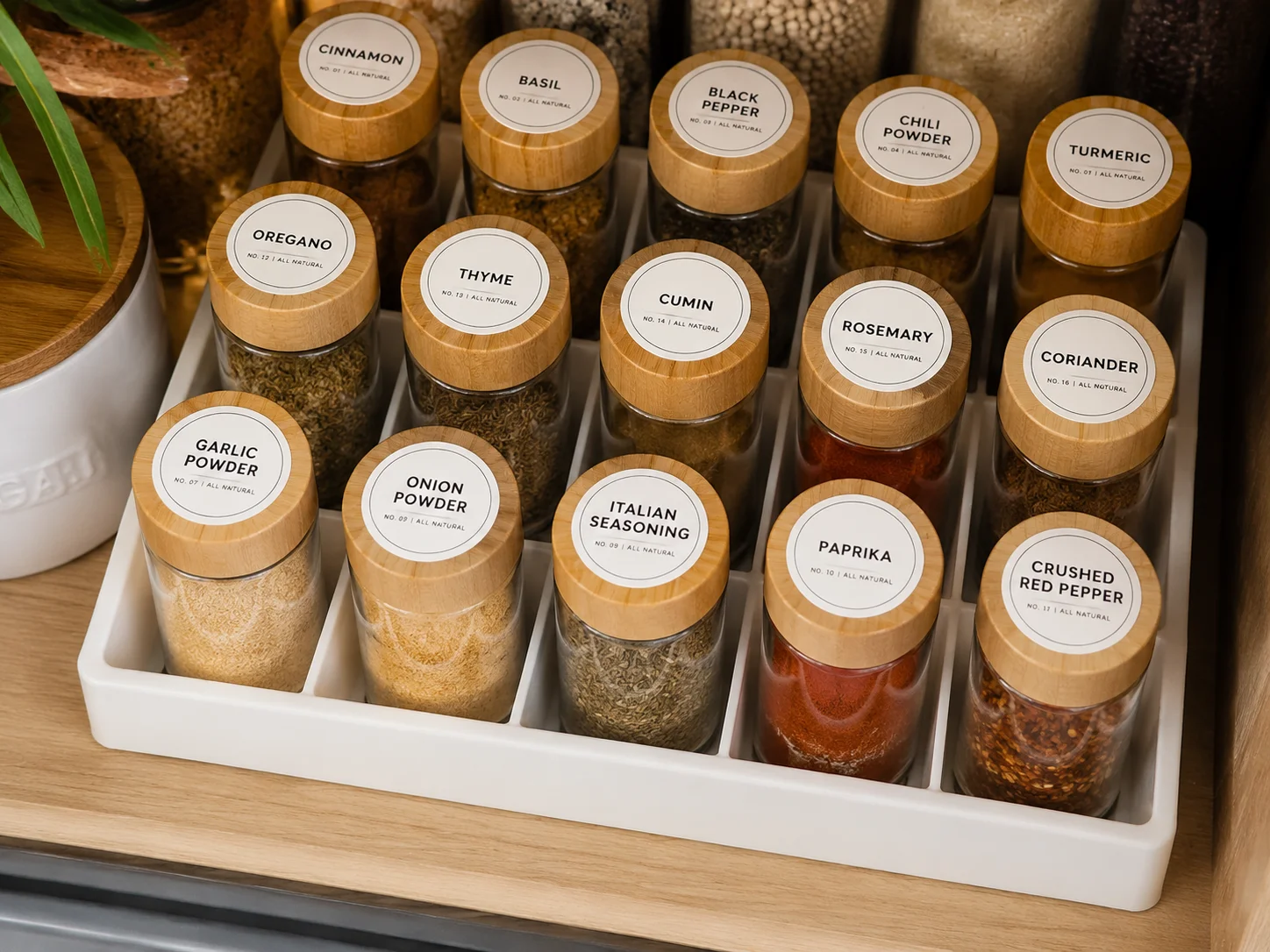 Spice jar rack