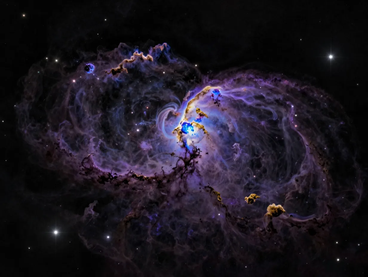 2 deep space nebulae with star fields