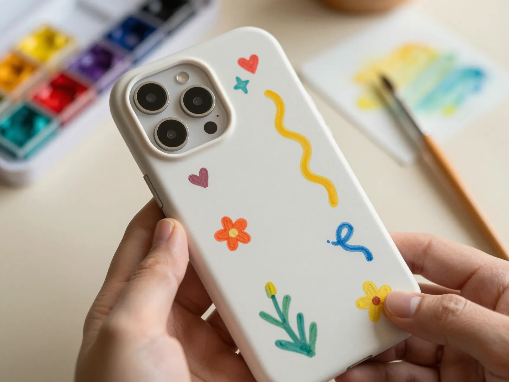 Hand painted doodle case