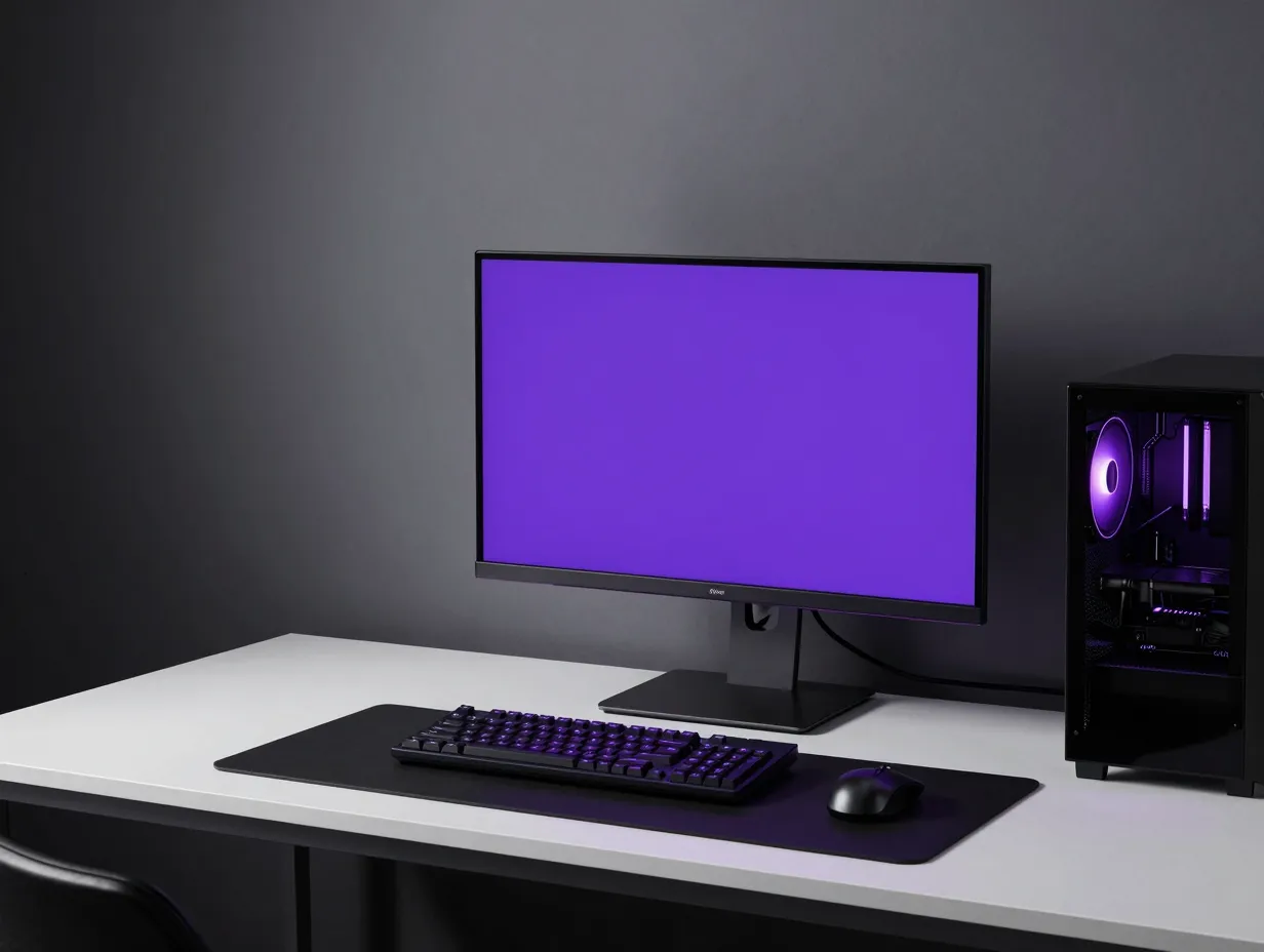Monochrome purple black white theme