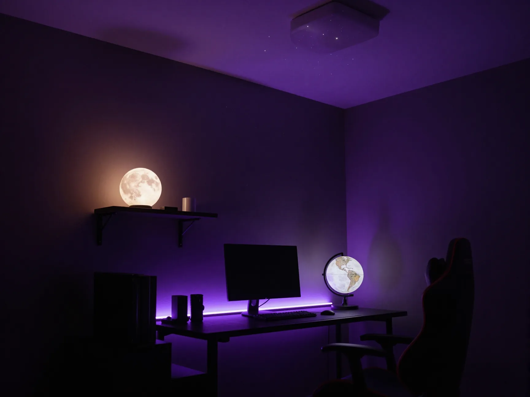 Galaxy purple ambient theme