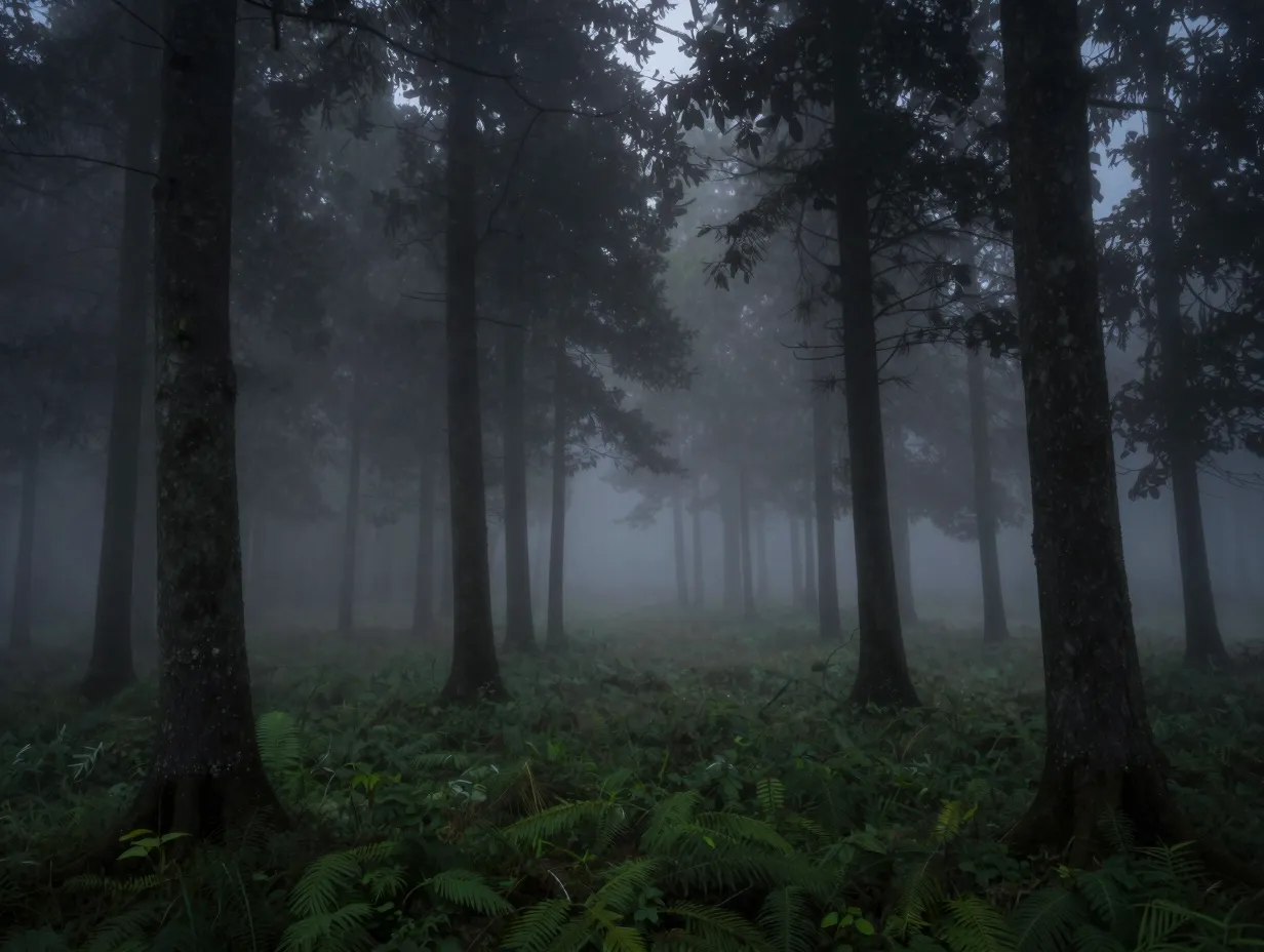 7 dark forest and fog landscapes