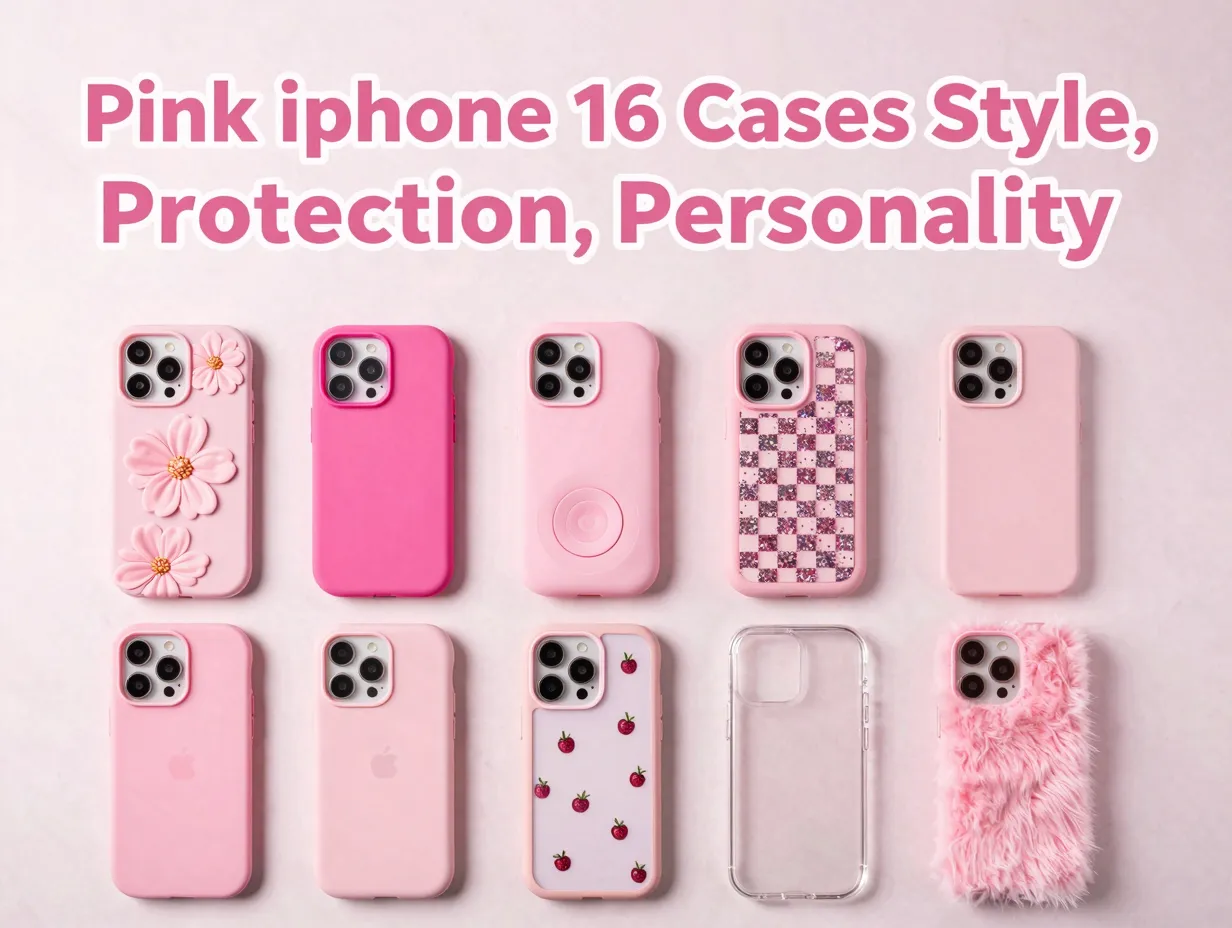 Pink iphone 16 cases style protection personality
