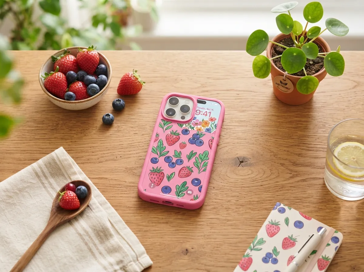 Pela bubblegum pink summer berries iphone 16 pro case