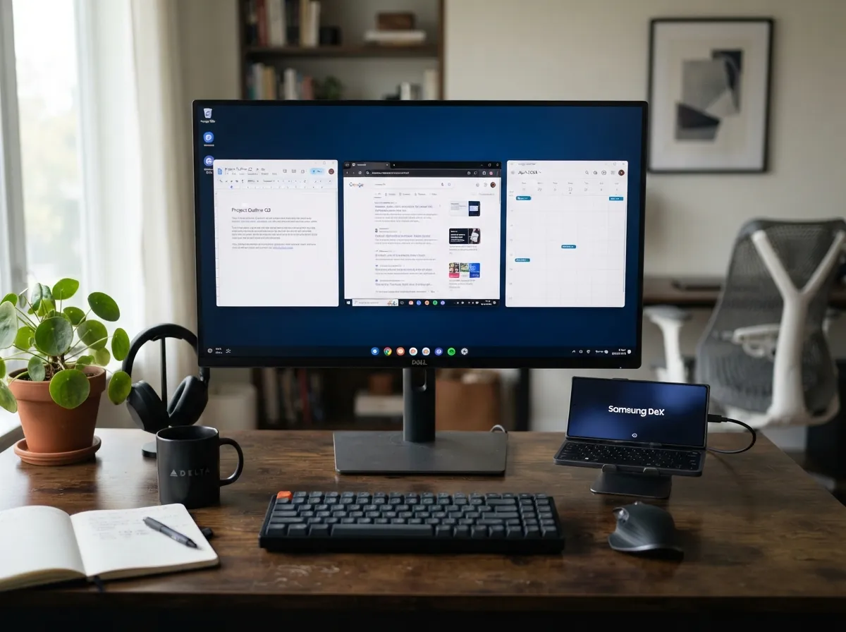 Dex productivity wallpaper deep blue professional