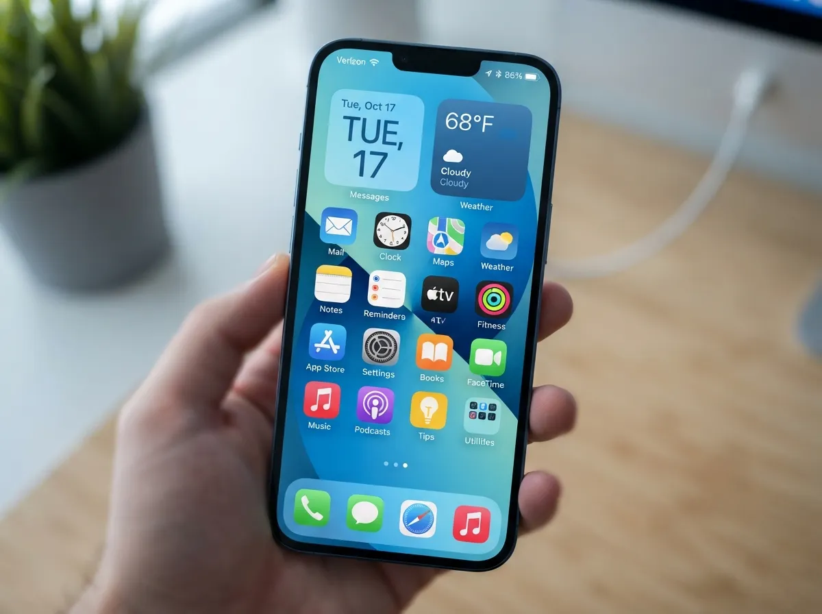 Ios 18 tinted home screen and lock screen blue theme