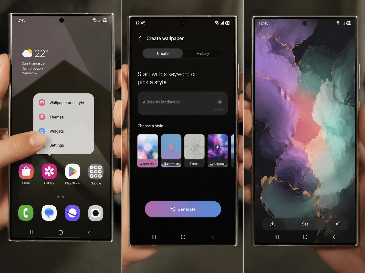 Ai generated wallpapers via one ui 61