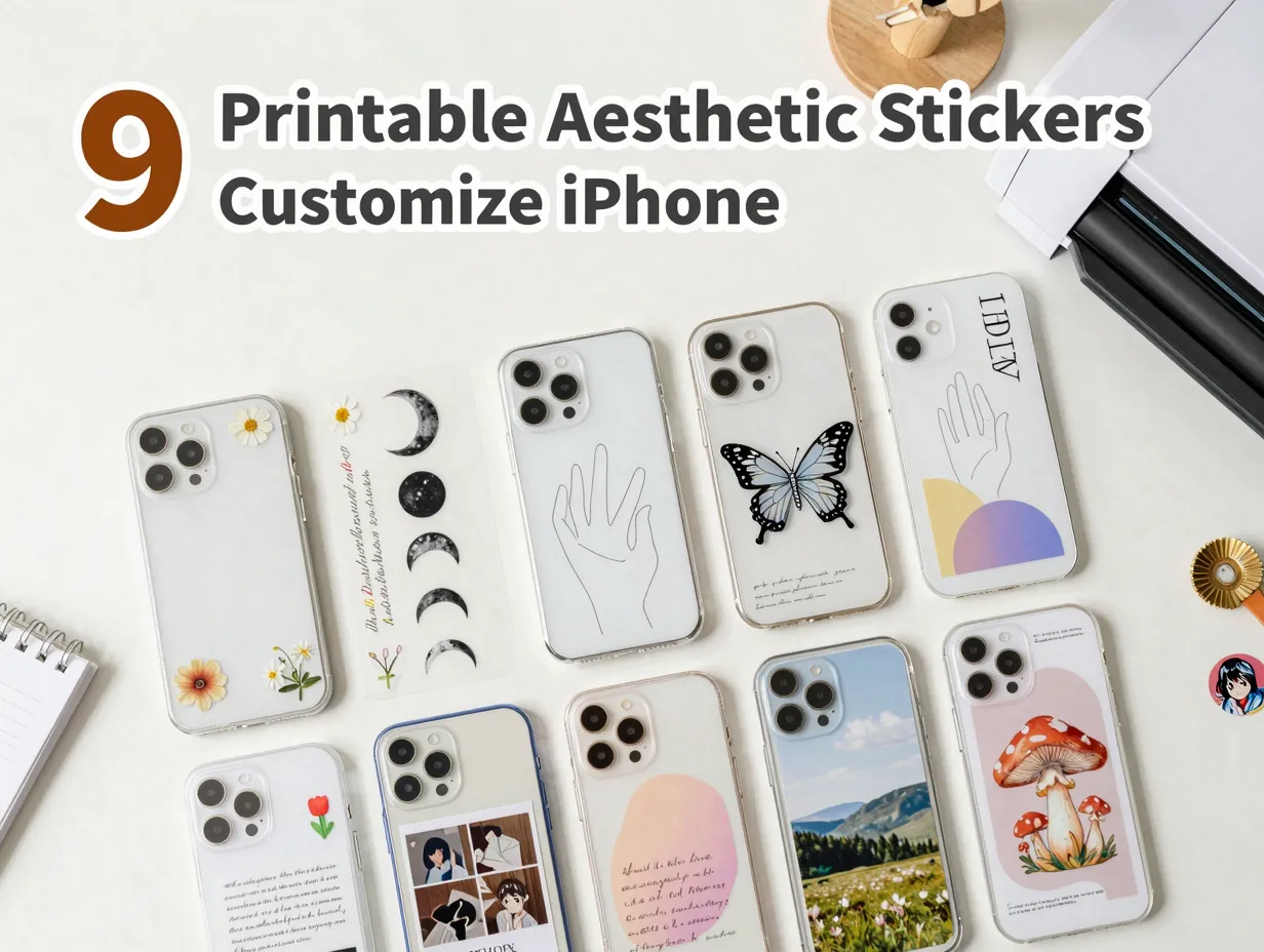 9 printable aesthetic stickers customize iphone