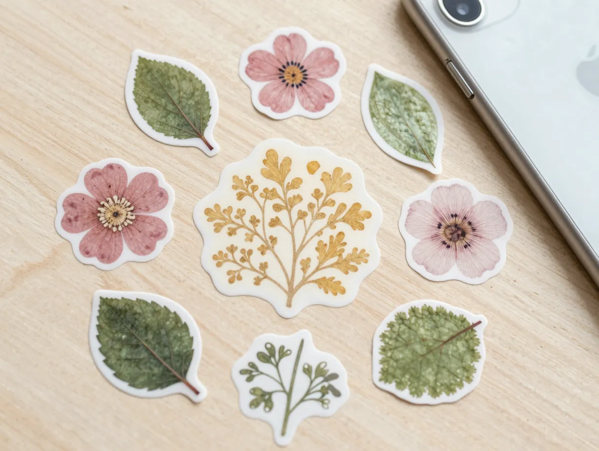 1 botanical and pressed flower stickers