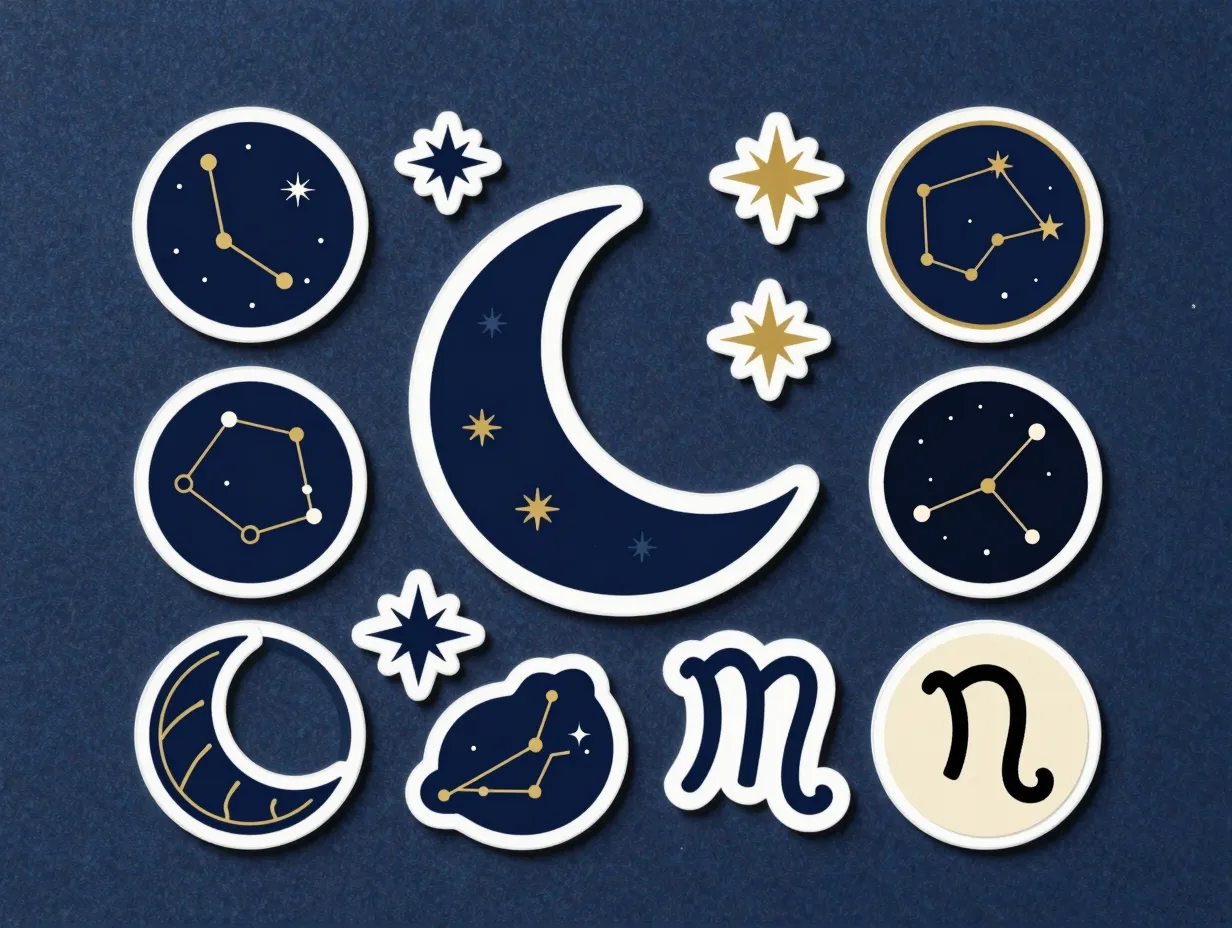 2 celestial and astrology stickers
