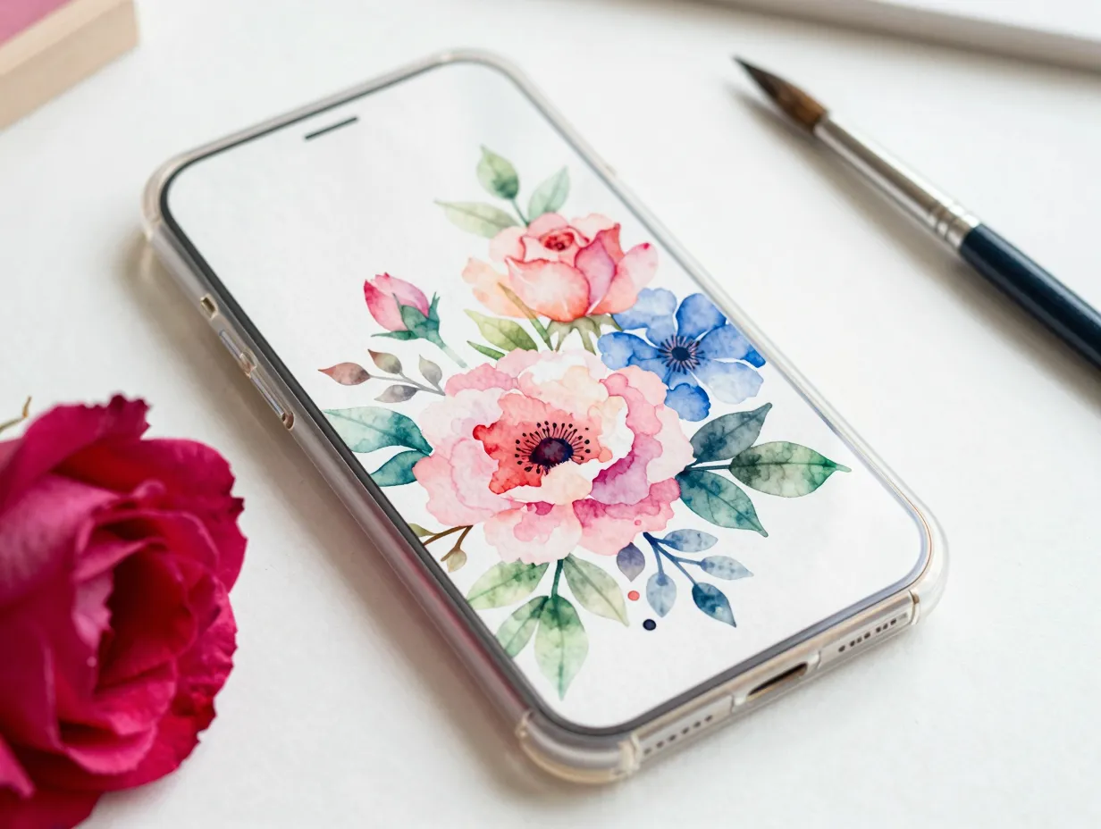 Floral botanical watercolor inserts