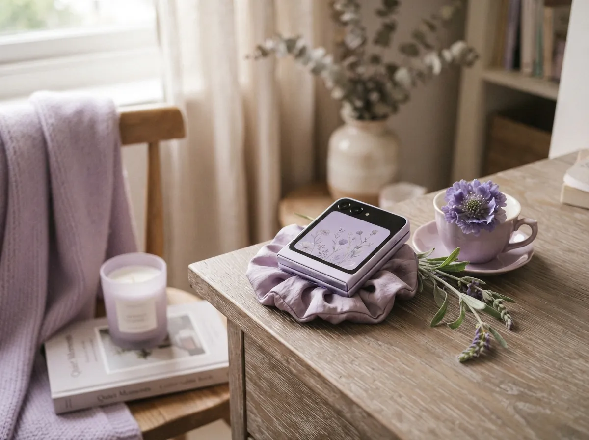Samsung galaxy z flip5 no pink but lavender as the closest alternative