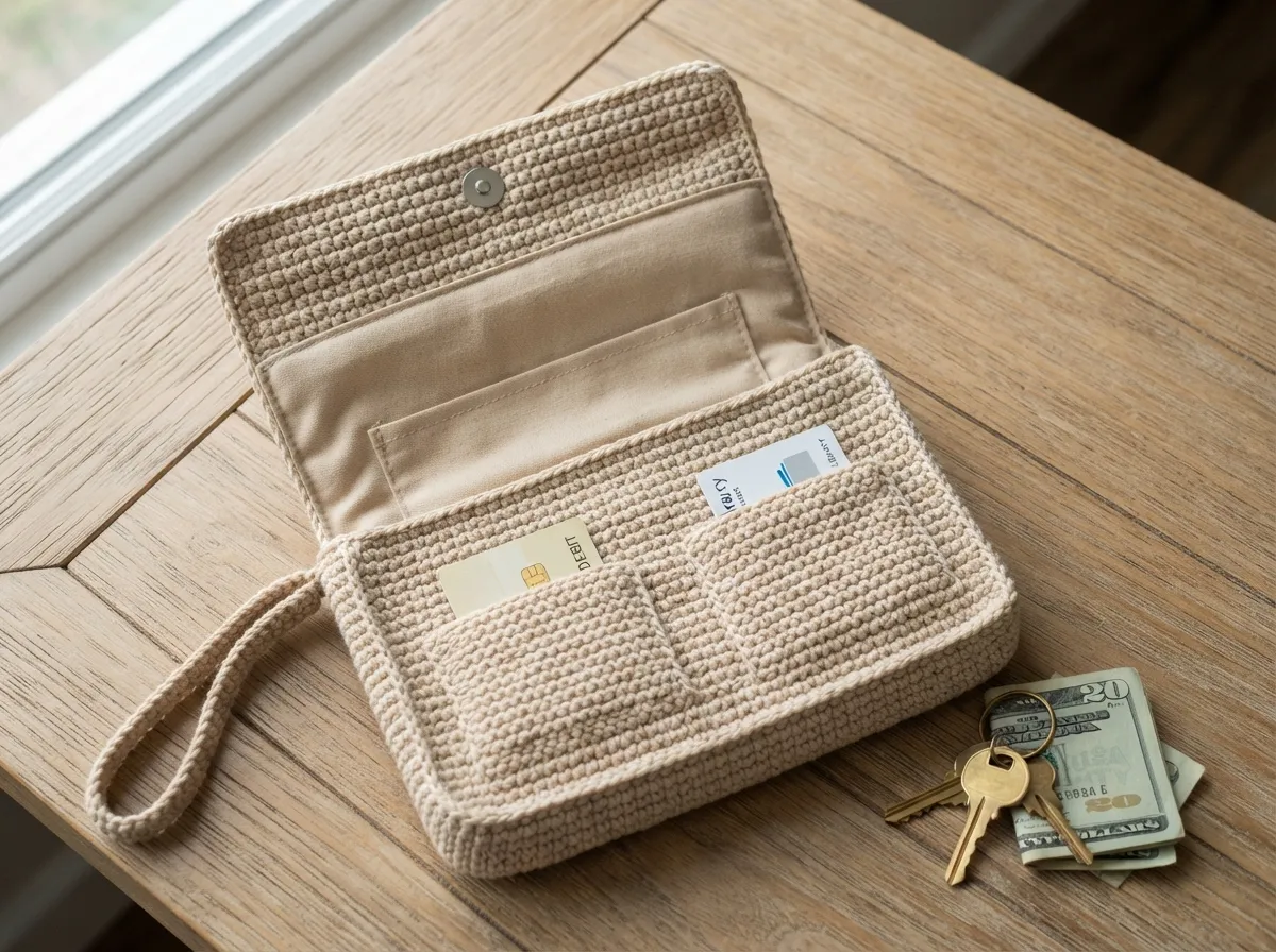 The structured phone pouch with card pockets